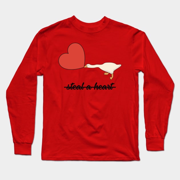 Untitled Goose Game - Valentine's Day Long Sleeve T-Shirt by TextTees